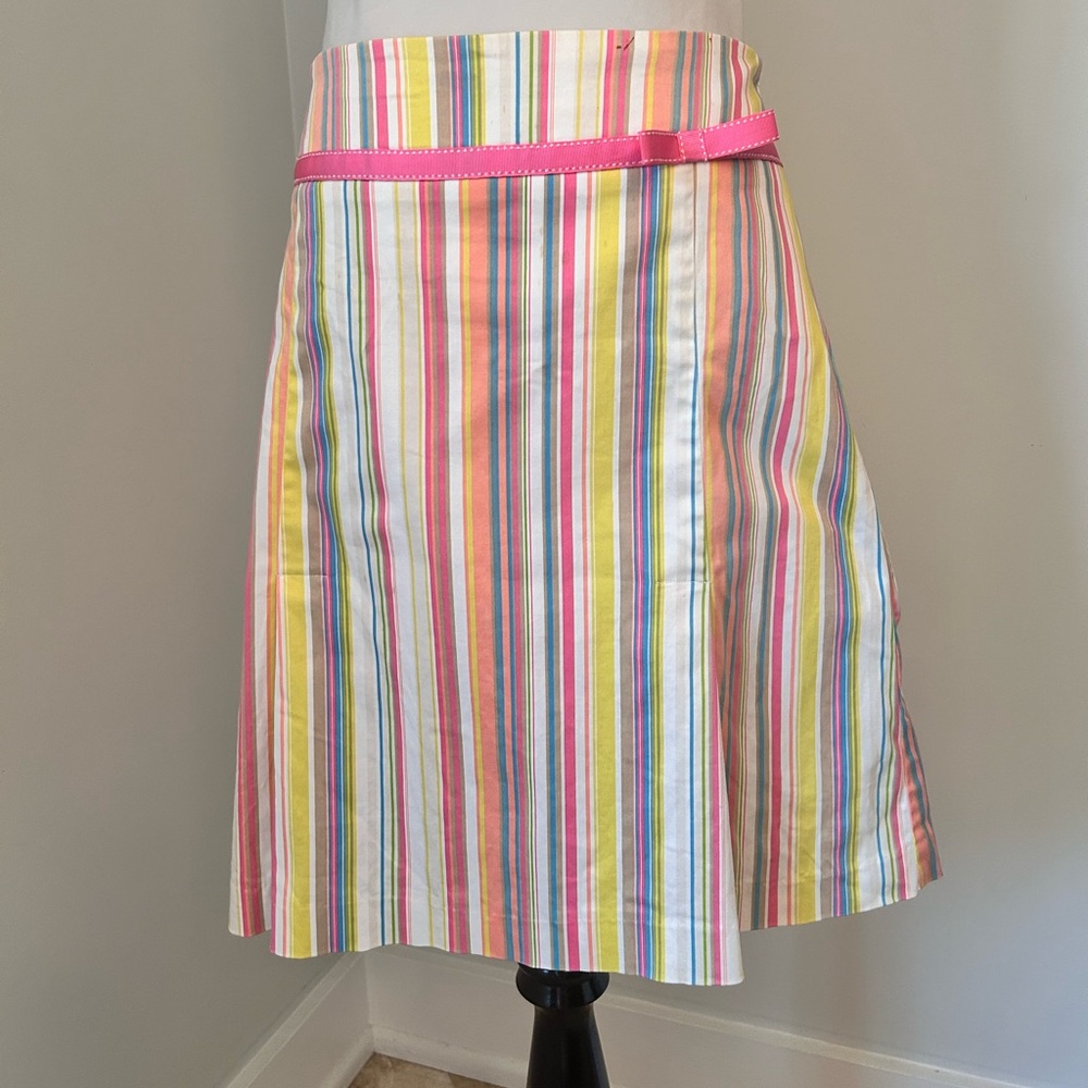 LILY size large striped box pleat ski skirt